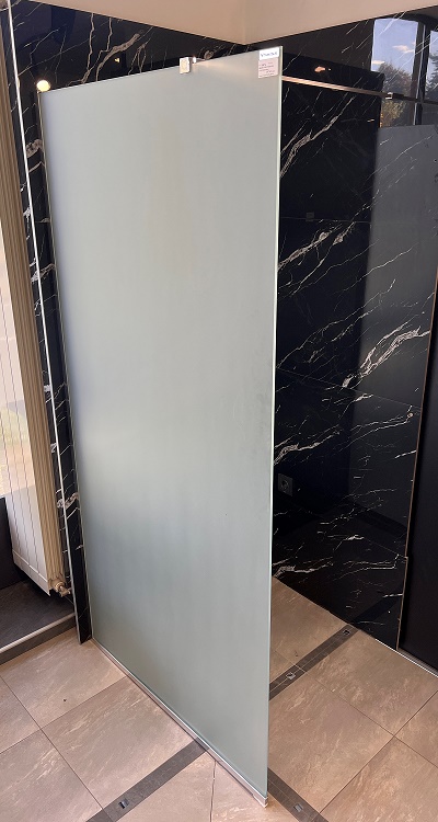 WALK-IN STIJENA 90x200cm, KROM PROFIL, MUTNO STAKLO 8mm